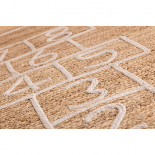 Tapis enfant rectangulaire Marelle - 80 x 150 cm - Jute