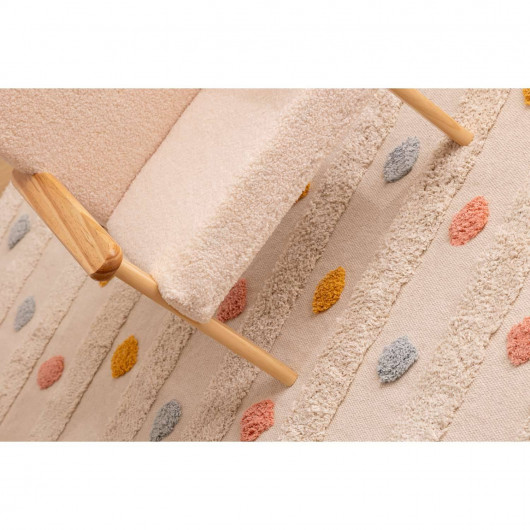 Tapis enfant rectangle à pompons multicolores - 120 x 170 cm