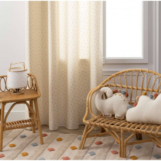 Tapis enfant rectangle à pompons multicolores - 120 x 170 cm