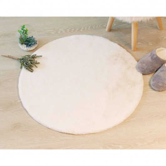 Tapis rond extra doux - Diam 80 cm - Ivoire