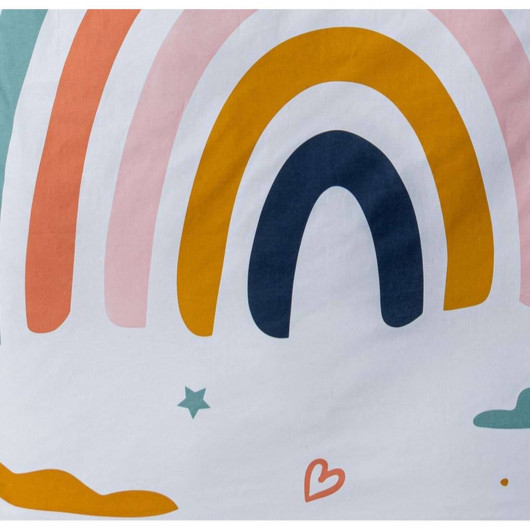 Parure de lit enfant Arc en ciel - 100% coton 57 fils - 140 x 200 cm