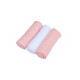 Lot de 3 langes en gaze de coton - Rose et blanc