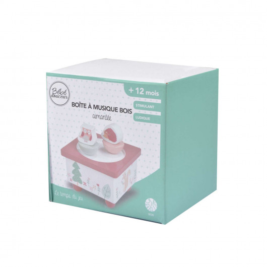 Boite à musique avec animaux en bois - Forêt magique