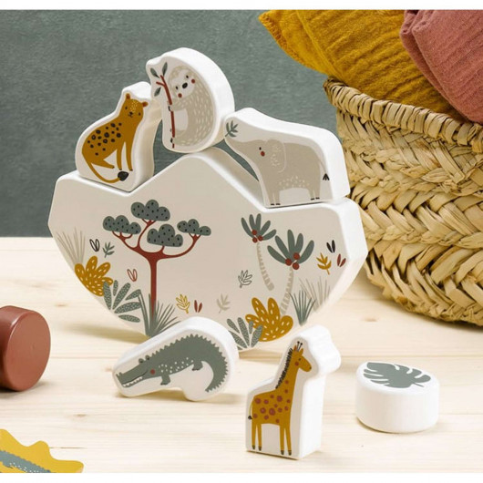 Jeu d'équilibre en bois - Savane