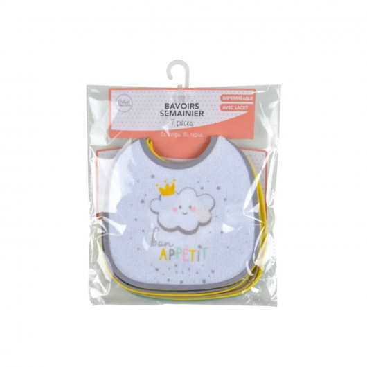 Lot de 7 bavoirs avec lacet