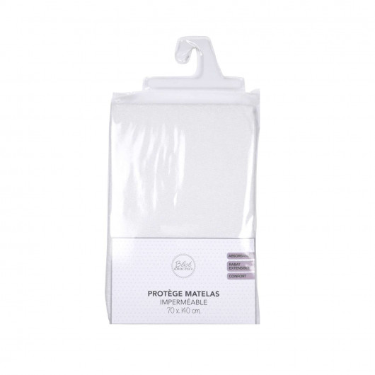 Protège matelas en éponge imperméable - 70 x 140 cm - Blanc