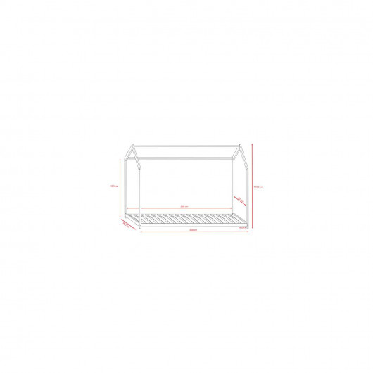 Lit cabane Kocot Kids Bella Naturel 200/90 cm