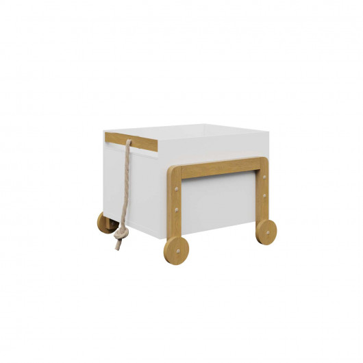 Coffre de rangement Kocot Kids Victor Blanc à roulettes