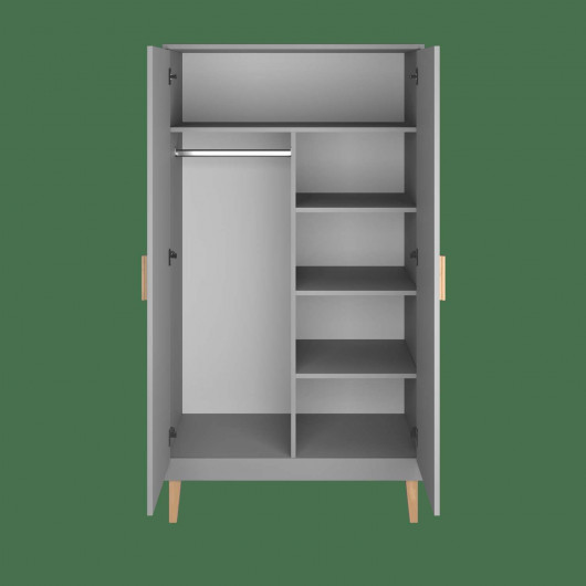 Armoire Kubi - Kocot Kids - L. 100 x H. 184 cm - Gris