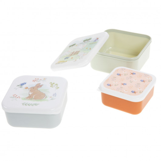 Lot de 3 boites à goûter Campagne