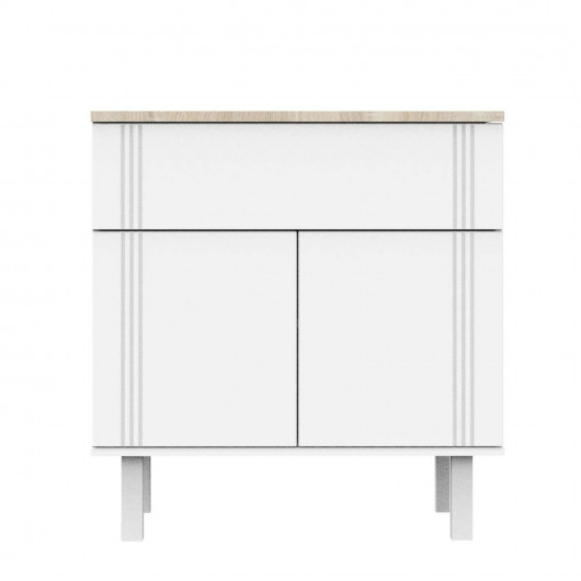 Commode 1 tiroir 2 portes Eléonore - Sauthon - Blanc