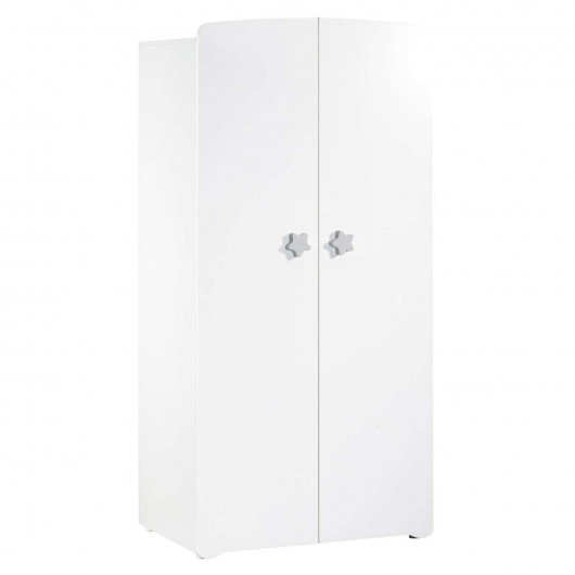 Armoire Basic avec boutons étoiles - Sauthon - Blanc