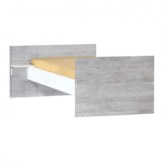 Lit combiné évolutif Scandi - Sauthon - Blanc et gris