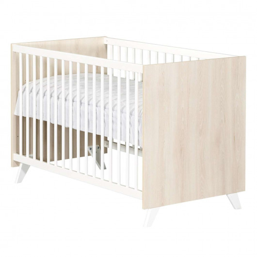 Lit bébé Scandi - Sauthon - 60 x 120 cm - Blanc et marron