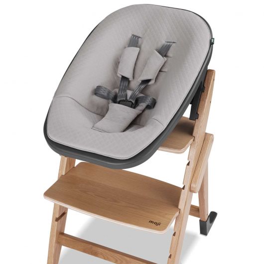 Chaise haute Yippy 2 en 1 pour nouveau-né - Moji - Stone Birch et bois